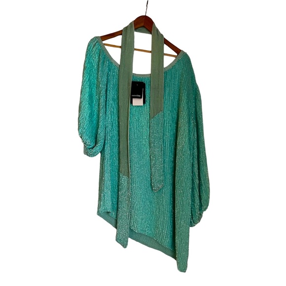 RETROFETE Giselle Dress in Turquoise - Picture 5 of 6